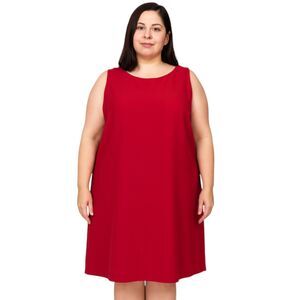 Karen Scott Plus Size 24W Red A-Line Dress Sleeveless Lined Business Casual